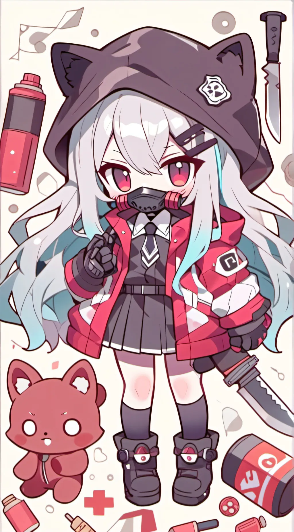 ai character: Project: Red background