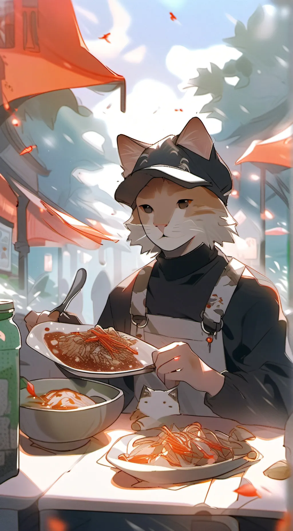 ai character: cat McDonald's background