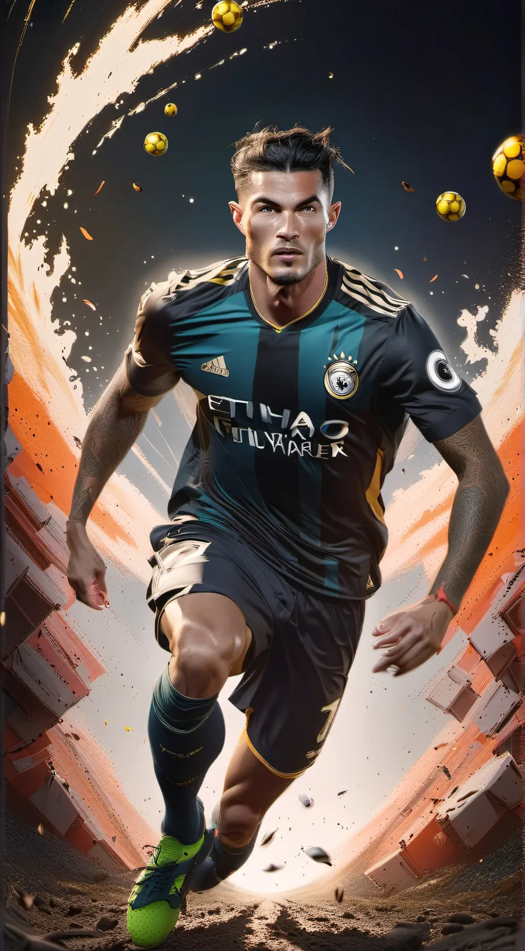 ai character: Cristiano Ronaldo  background