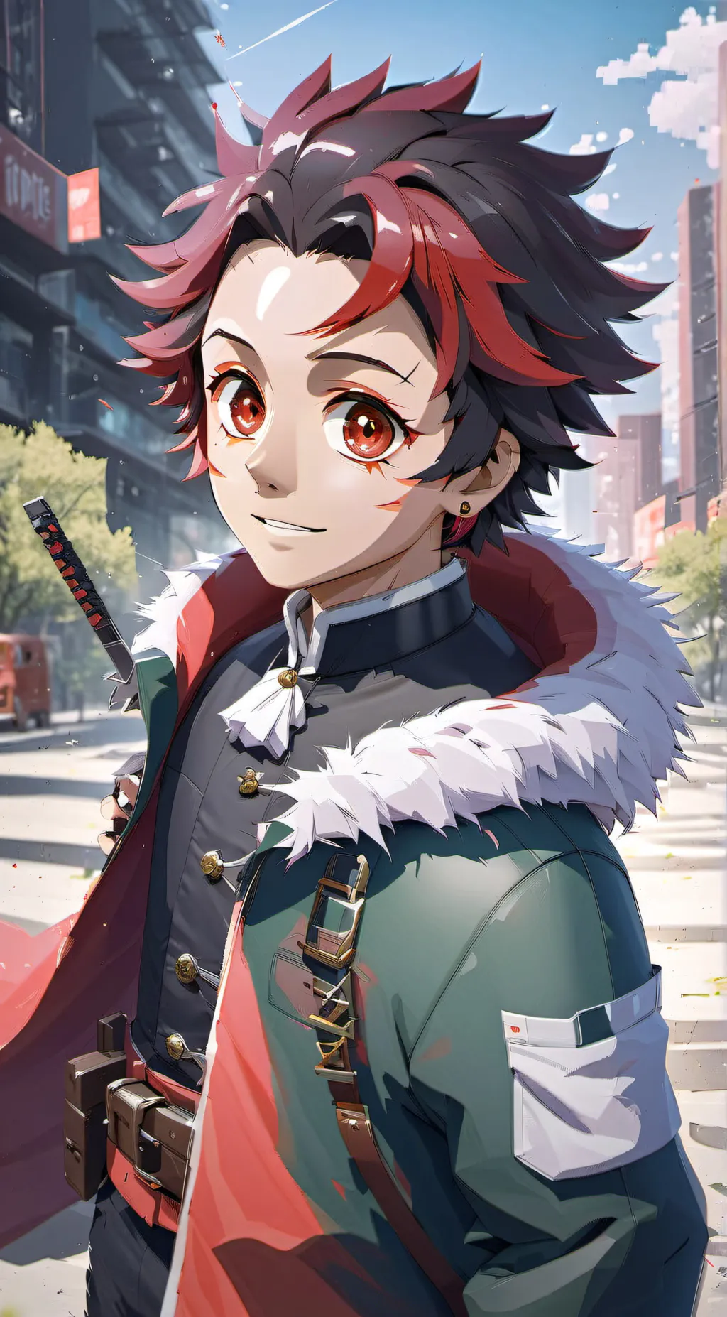 ai character: tanjiro  background