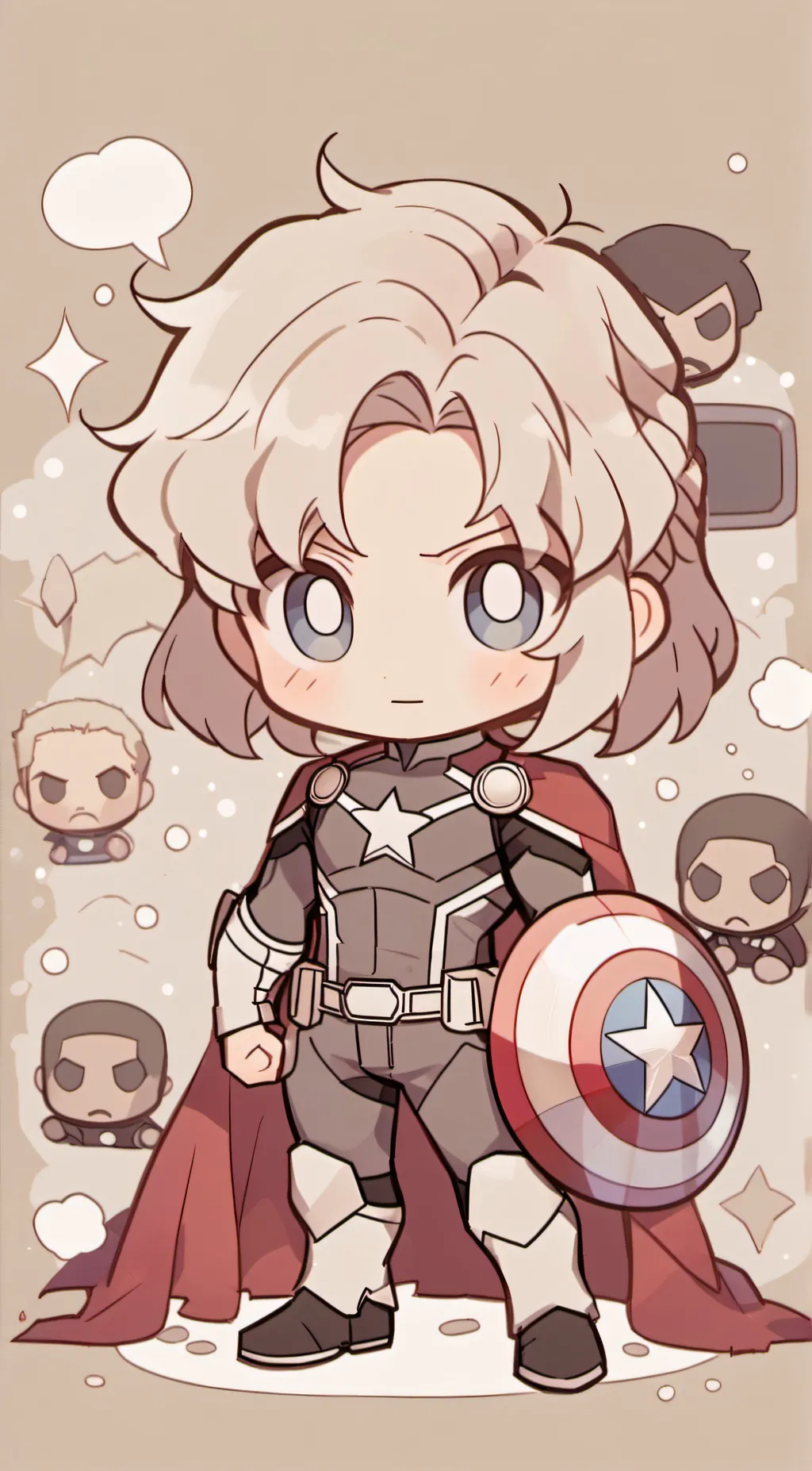 ai character: Avengers party  background