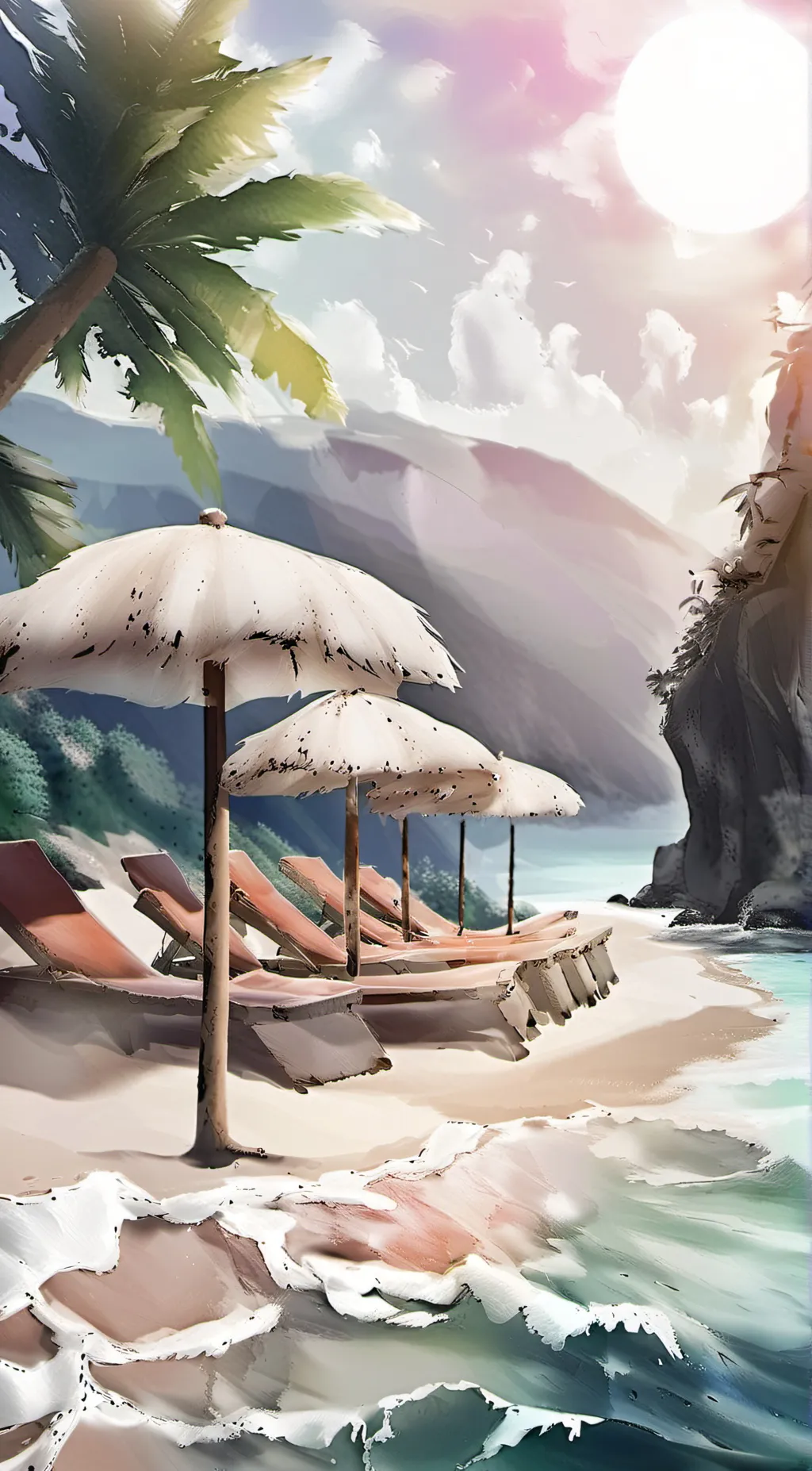 ai character: Beach day background
