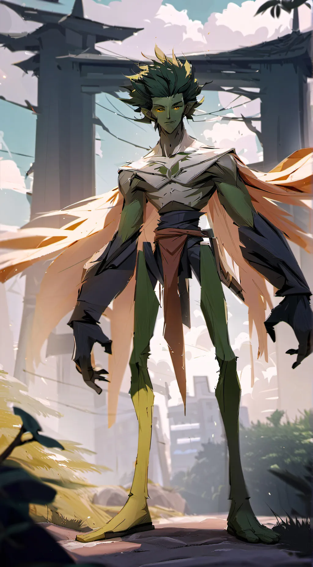 ai character: green background