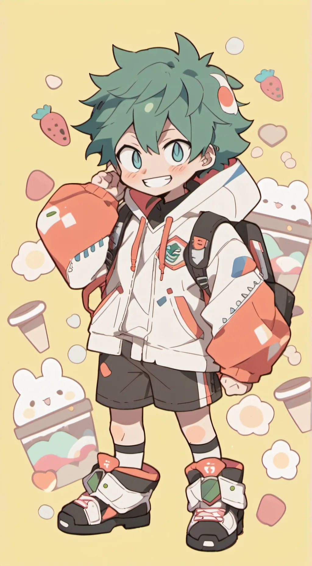 ai character: Bakugo and Deku background