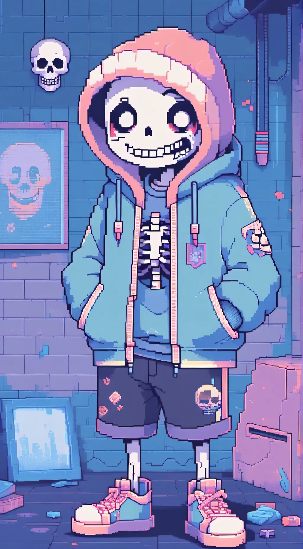 ai character: Sans&papyrus background