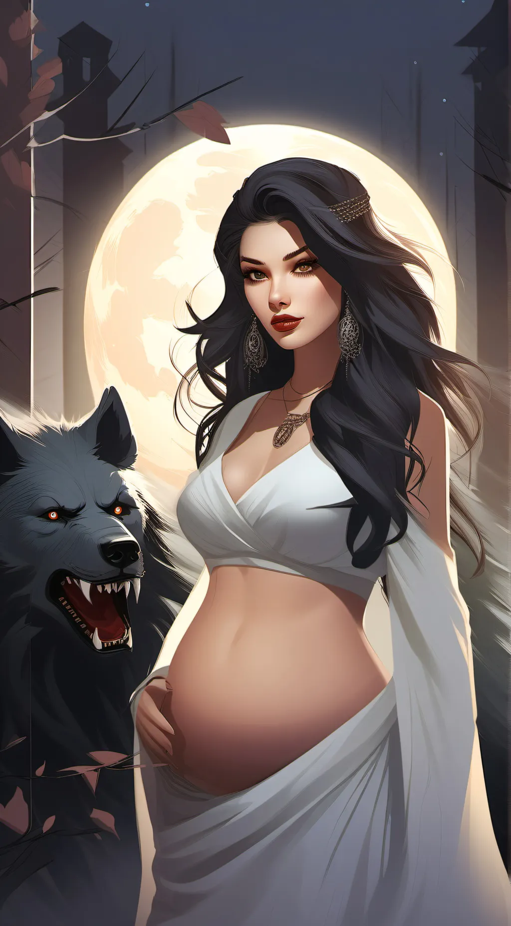 ai character: the pregnant wolf. background
