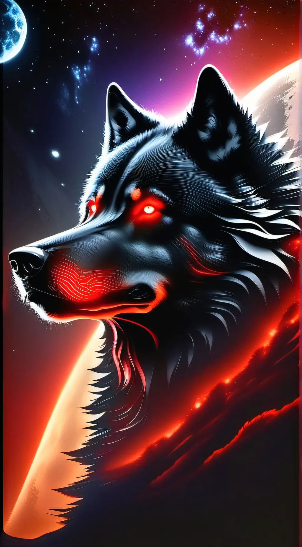 ai character: Fire background