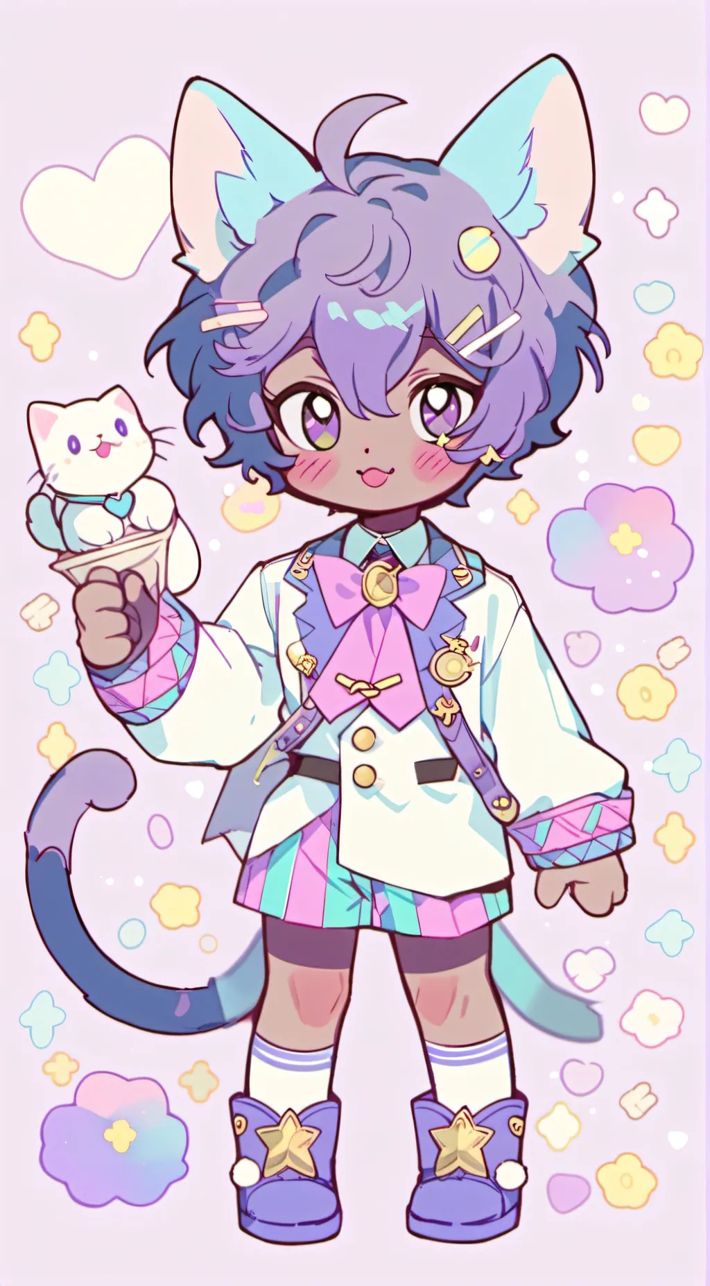ai character: Catboy Zack  background