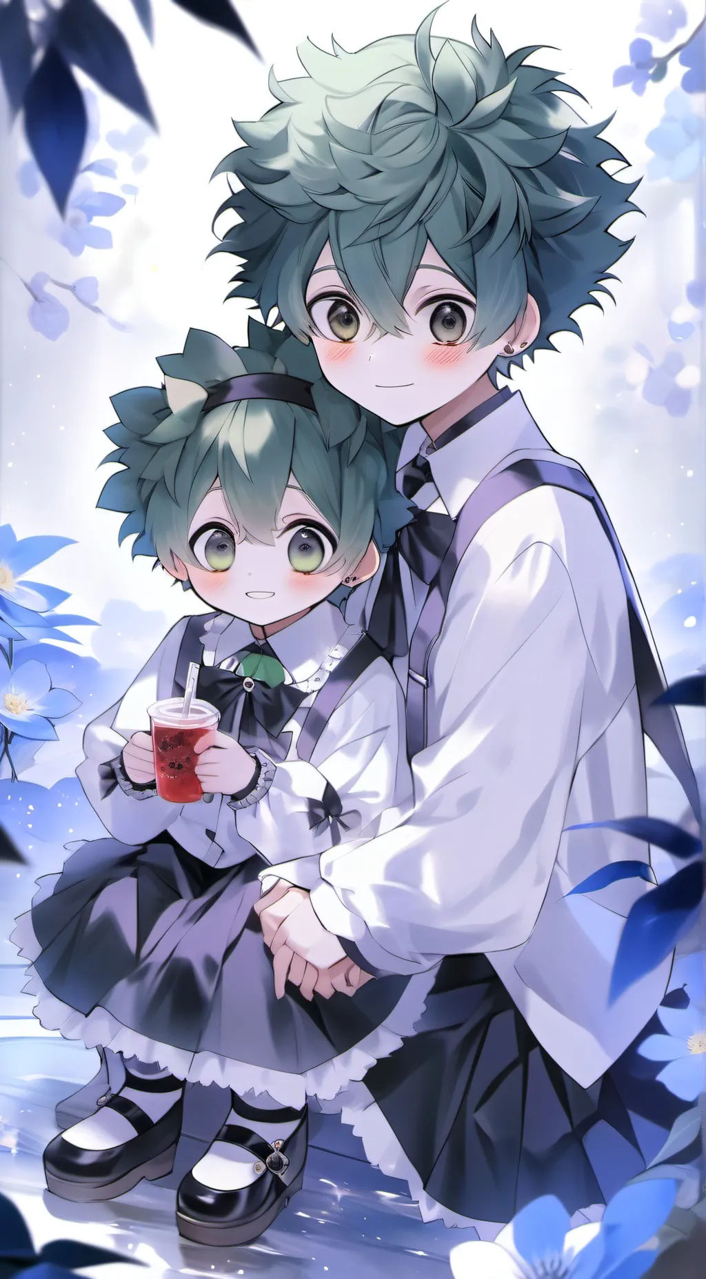 ai character: deku and bakugo background