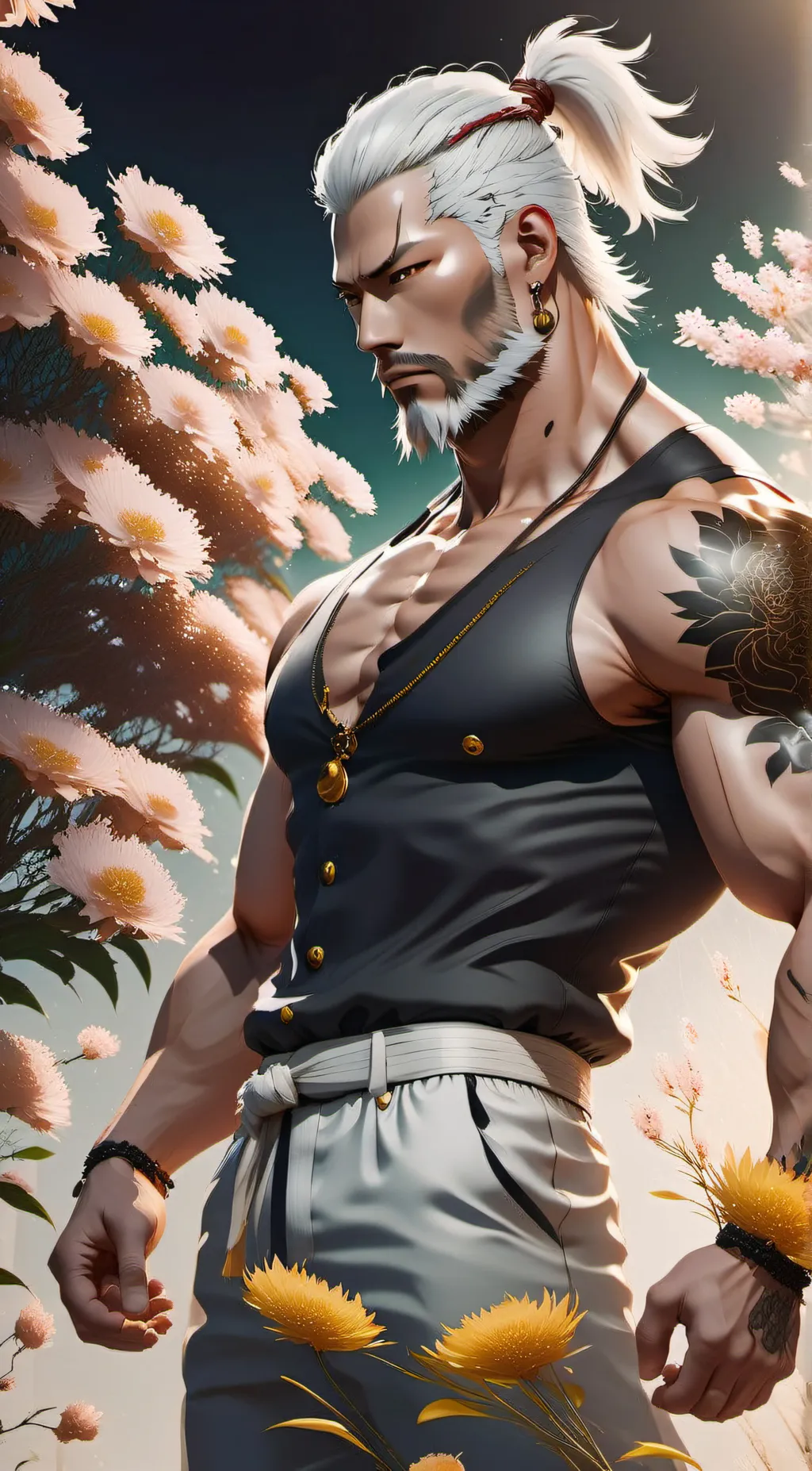 ai character: Grey background