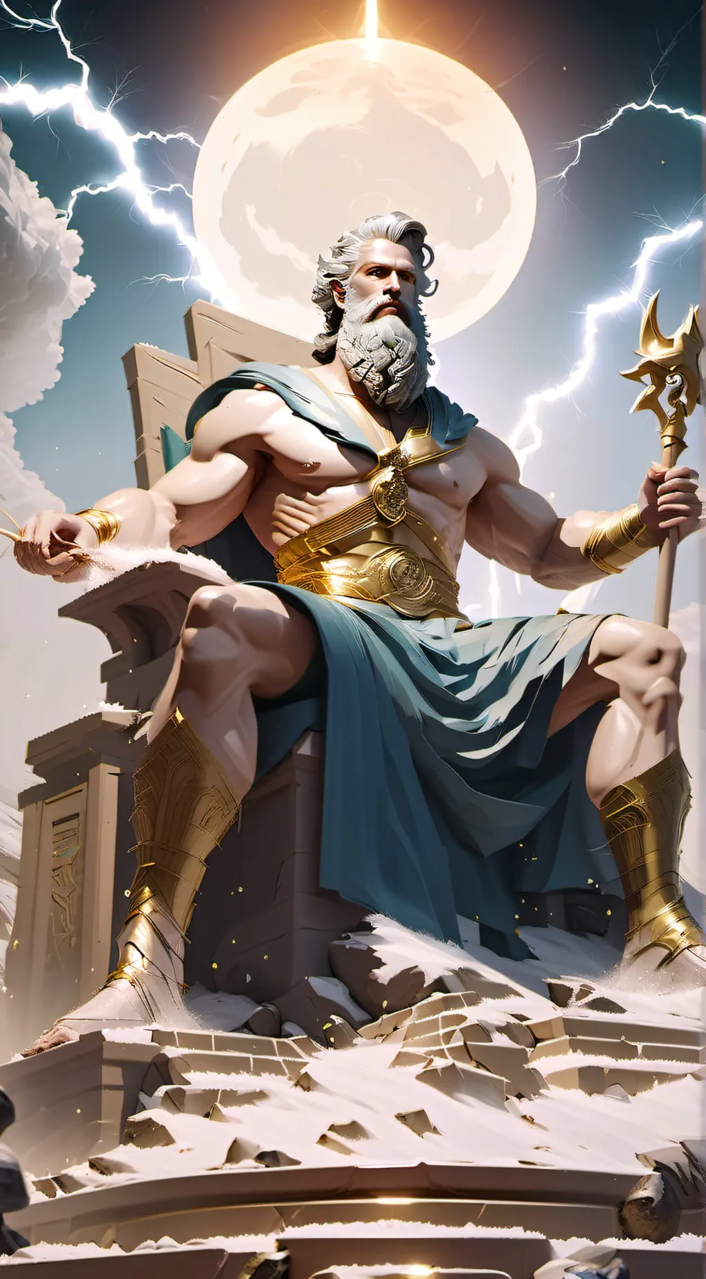 ai character: Zeus  background