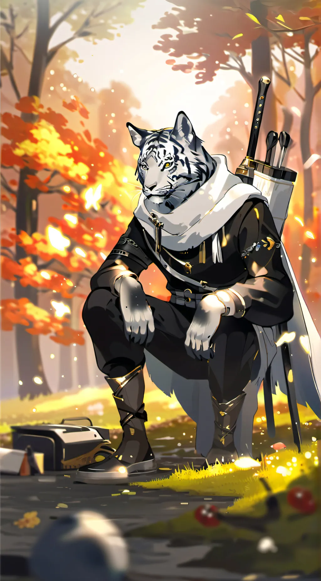 ai character: tigre blanko background
