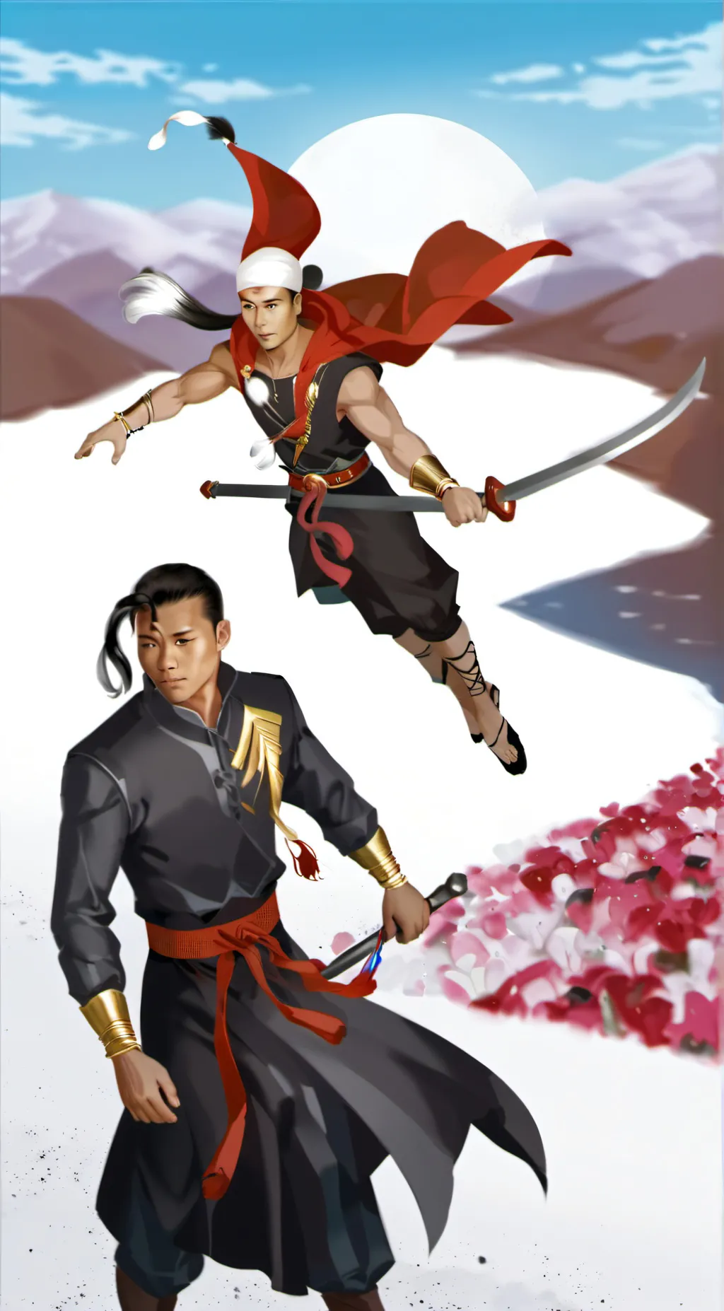 ai character: Jin and Michael  background