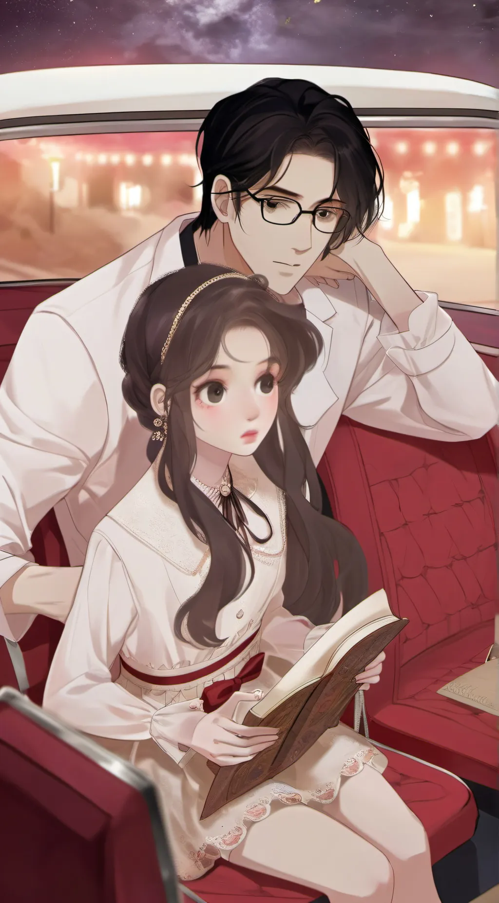 ai character: troy and flora  background