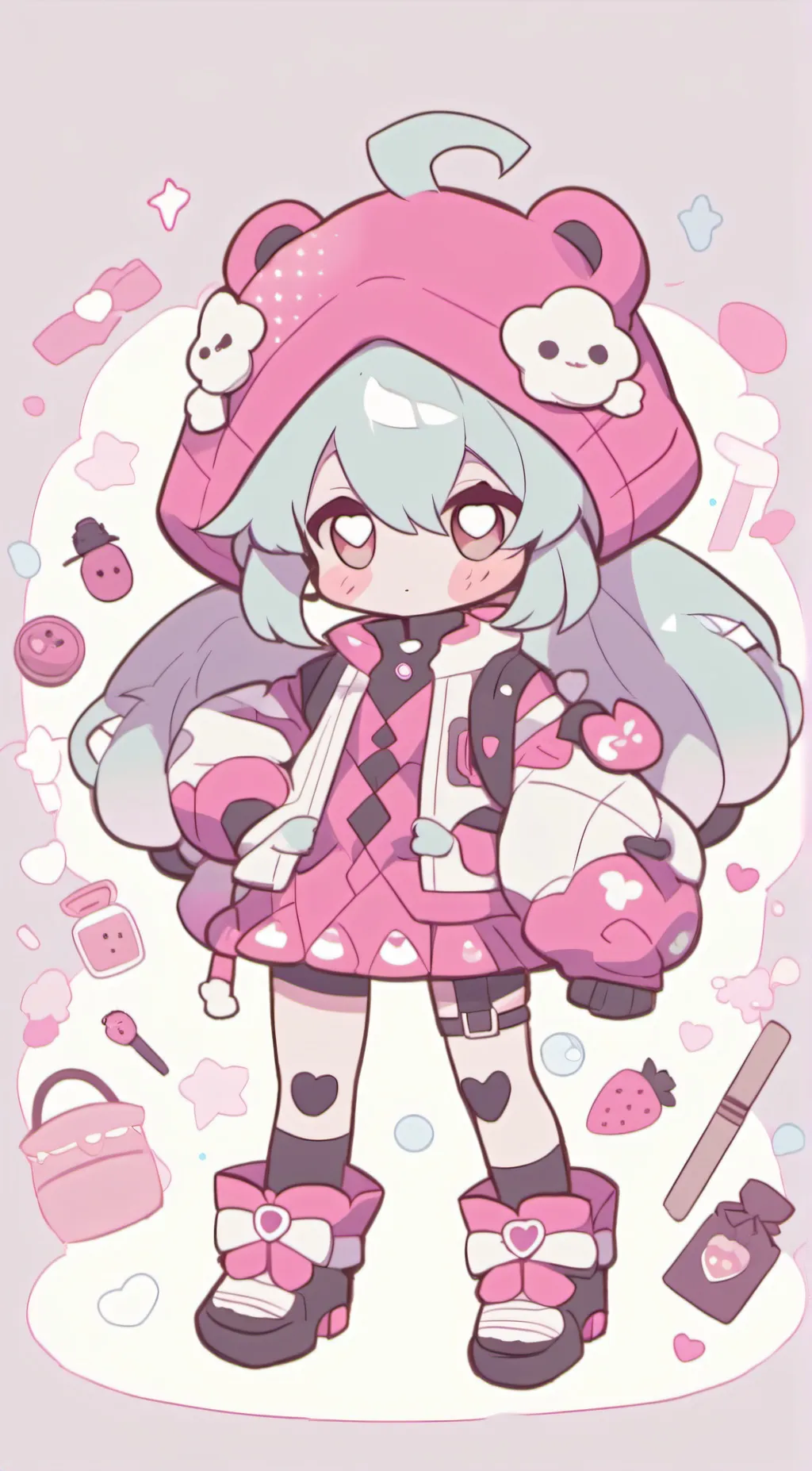 ai character: Kuromi  background