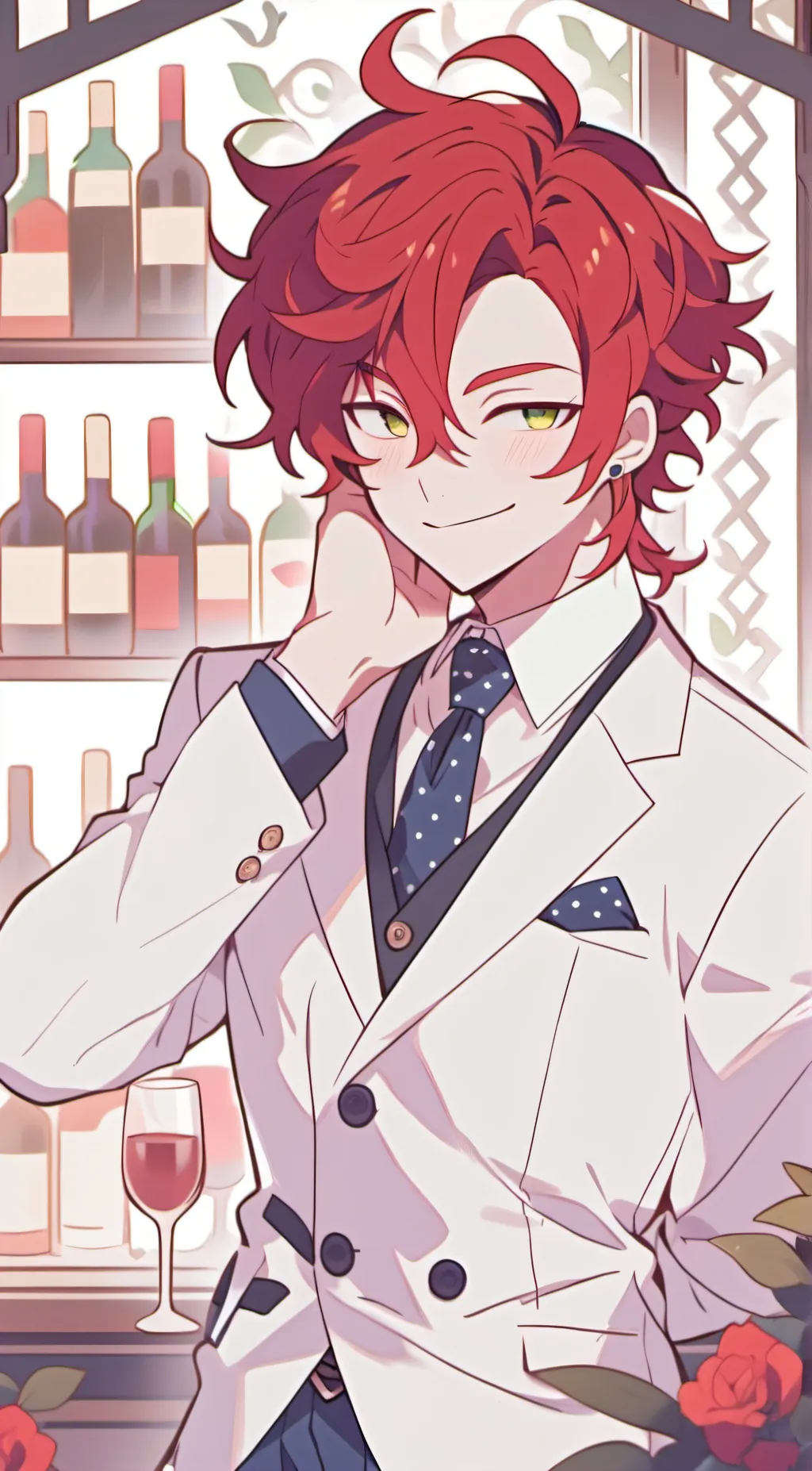 ai character: Red background