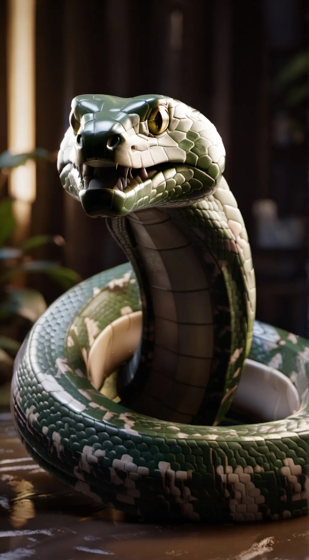 ai character: a hungry titanaboa background