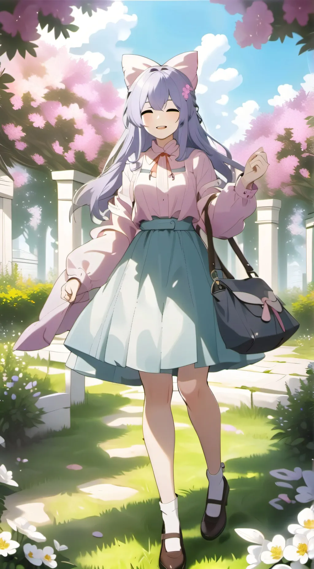 ai character: Soft Sky background