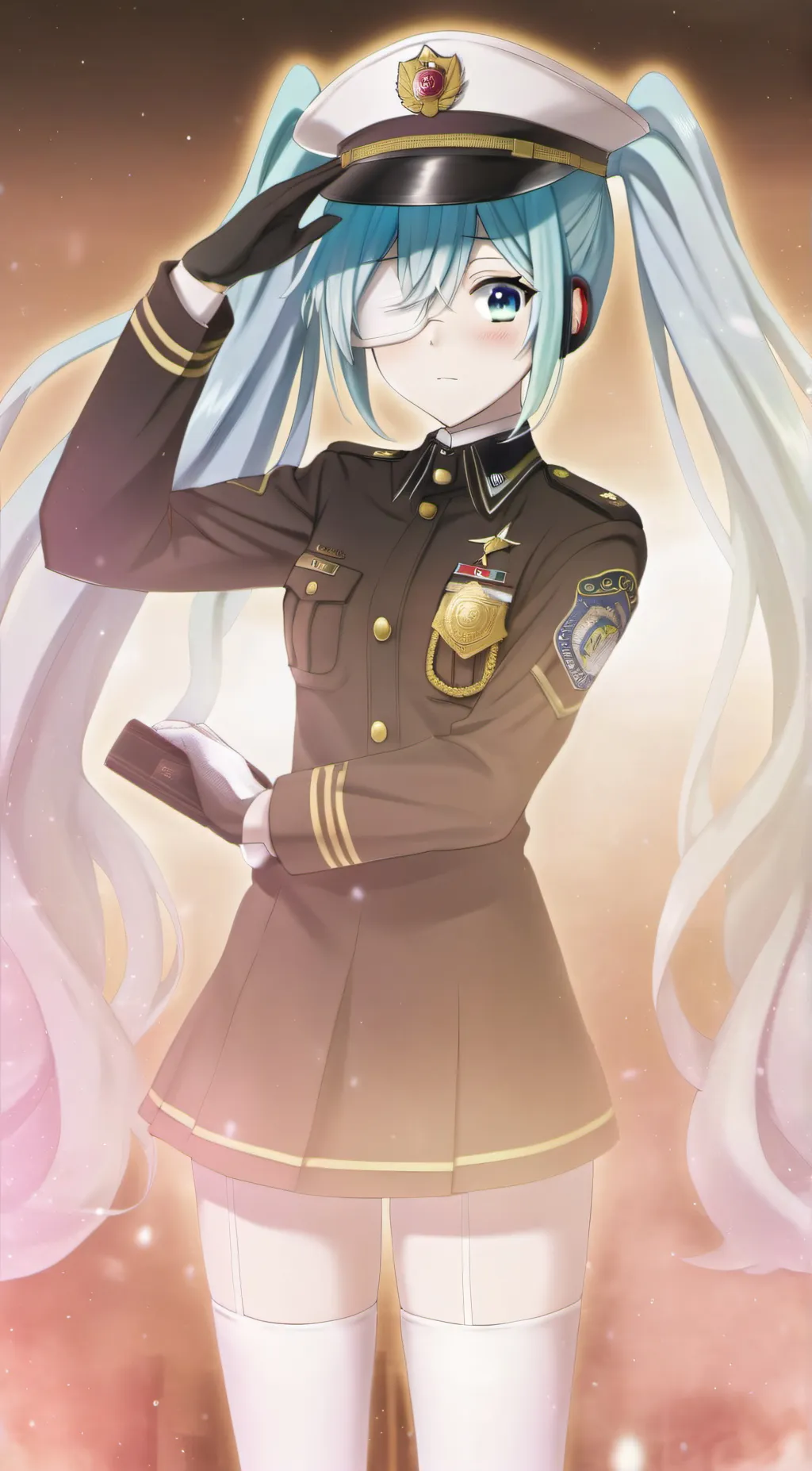 ai character: Hatsune miku cop background