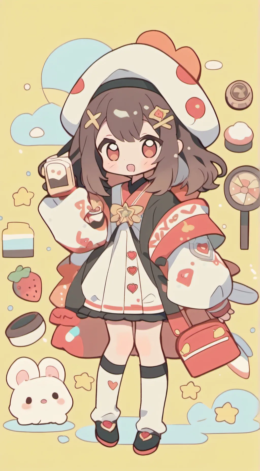 ai character: Chibi Chica  background