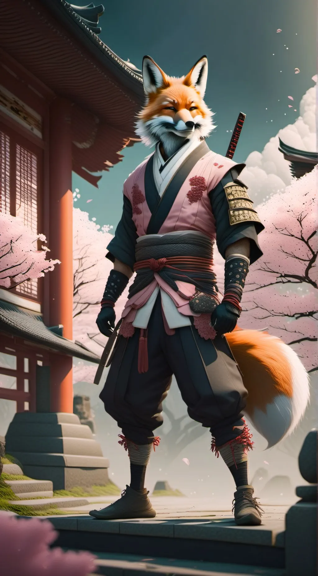 ai character: samurai Aoi background