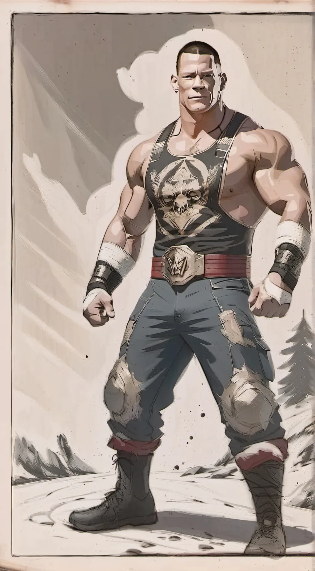 ai character: John cena  background
