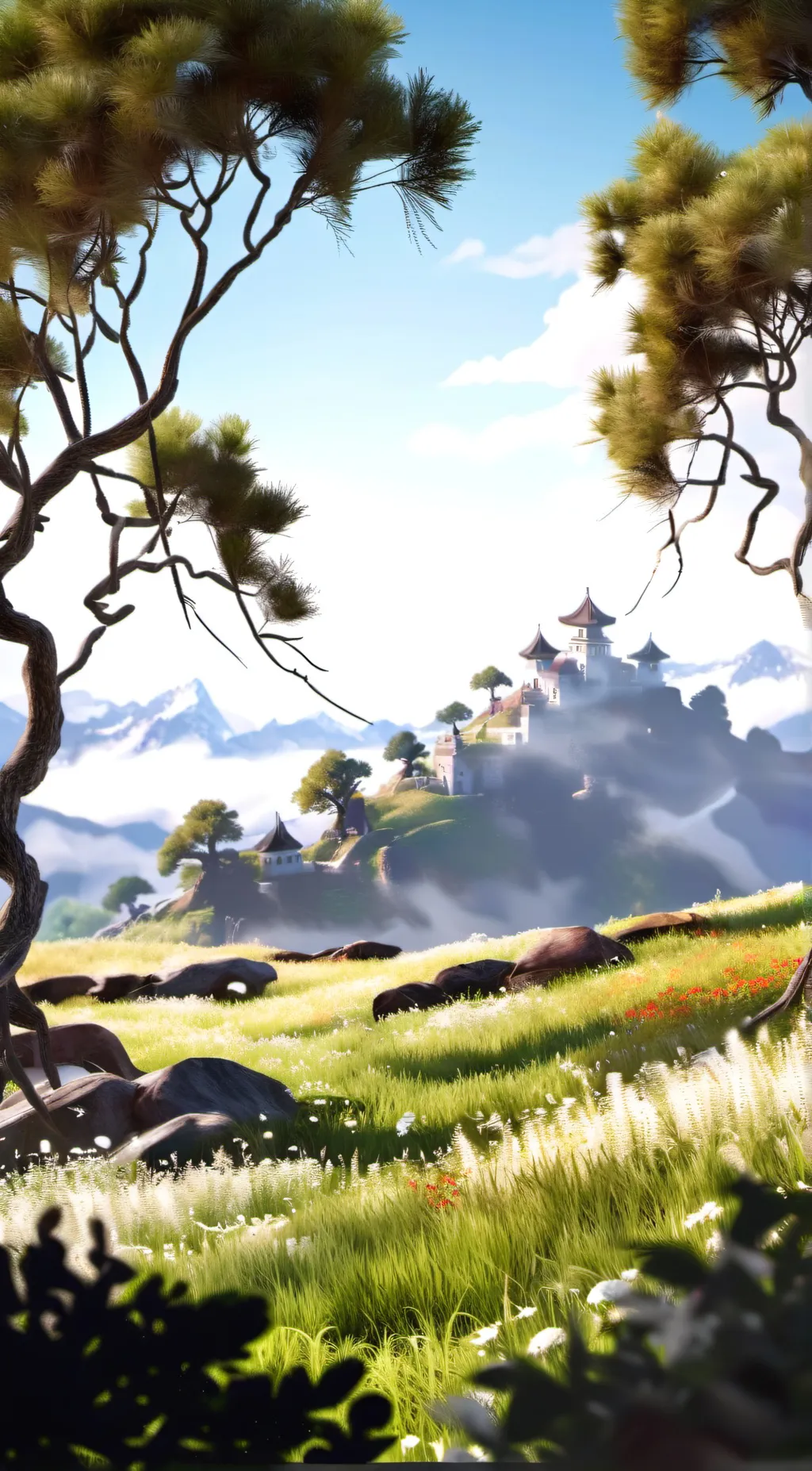 ai character: grass background