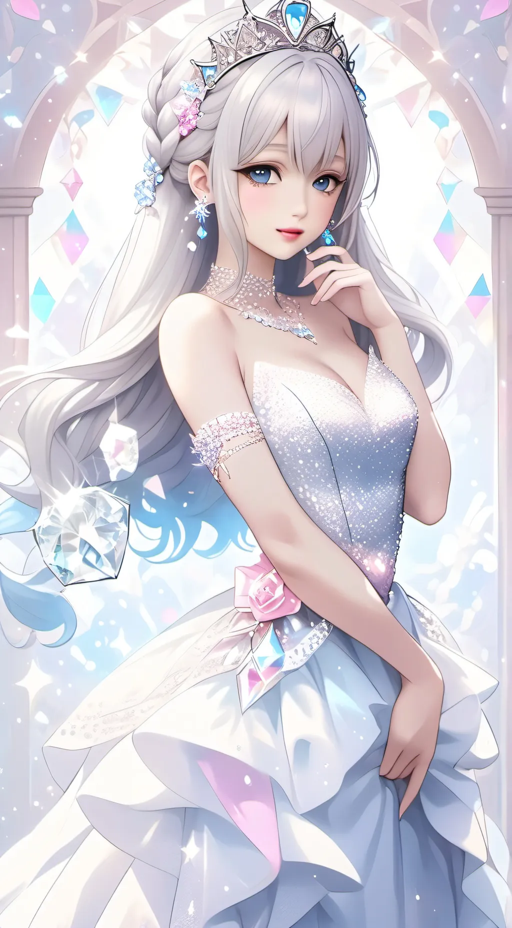 ai character: Dimond Rose background