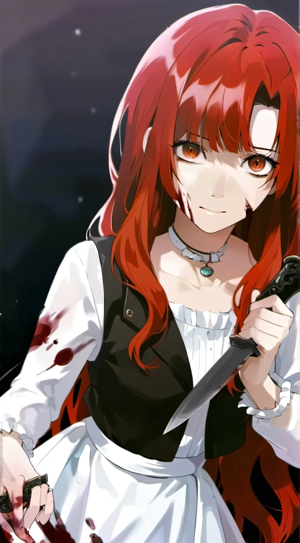 ai character: The Blood Girl  background