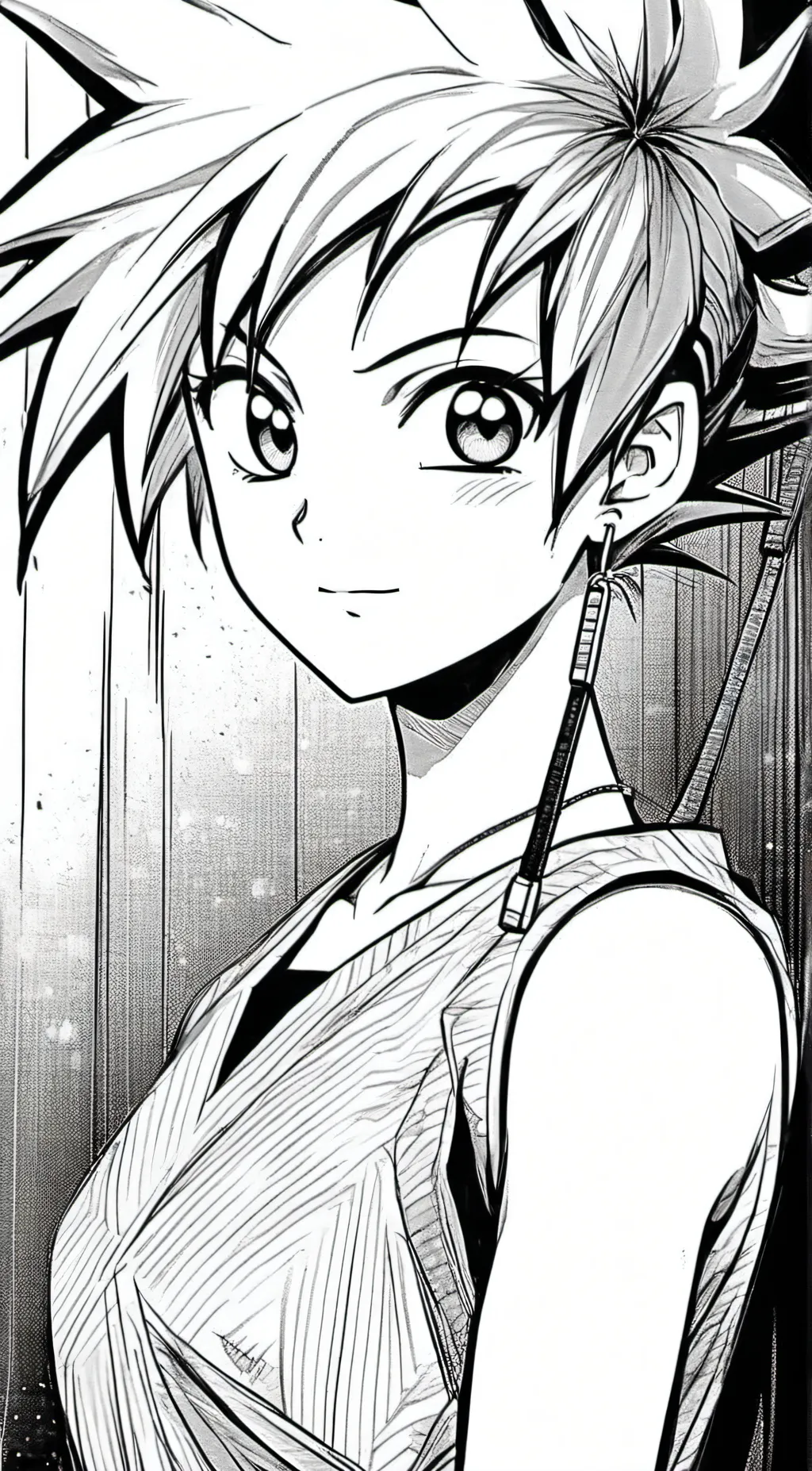 ai character: girl goku  background