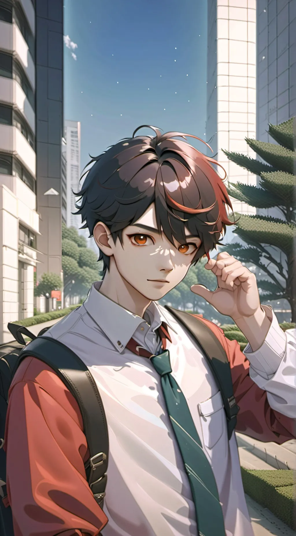 ai character: Shane,□} background