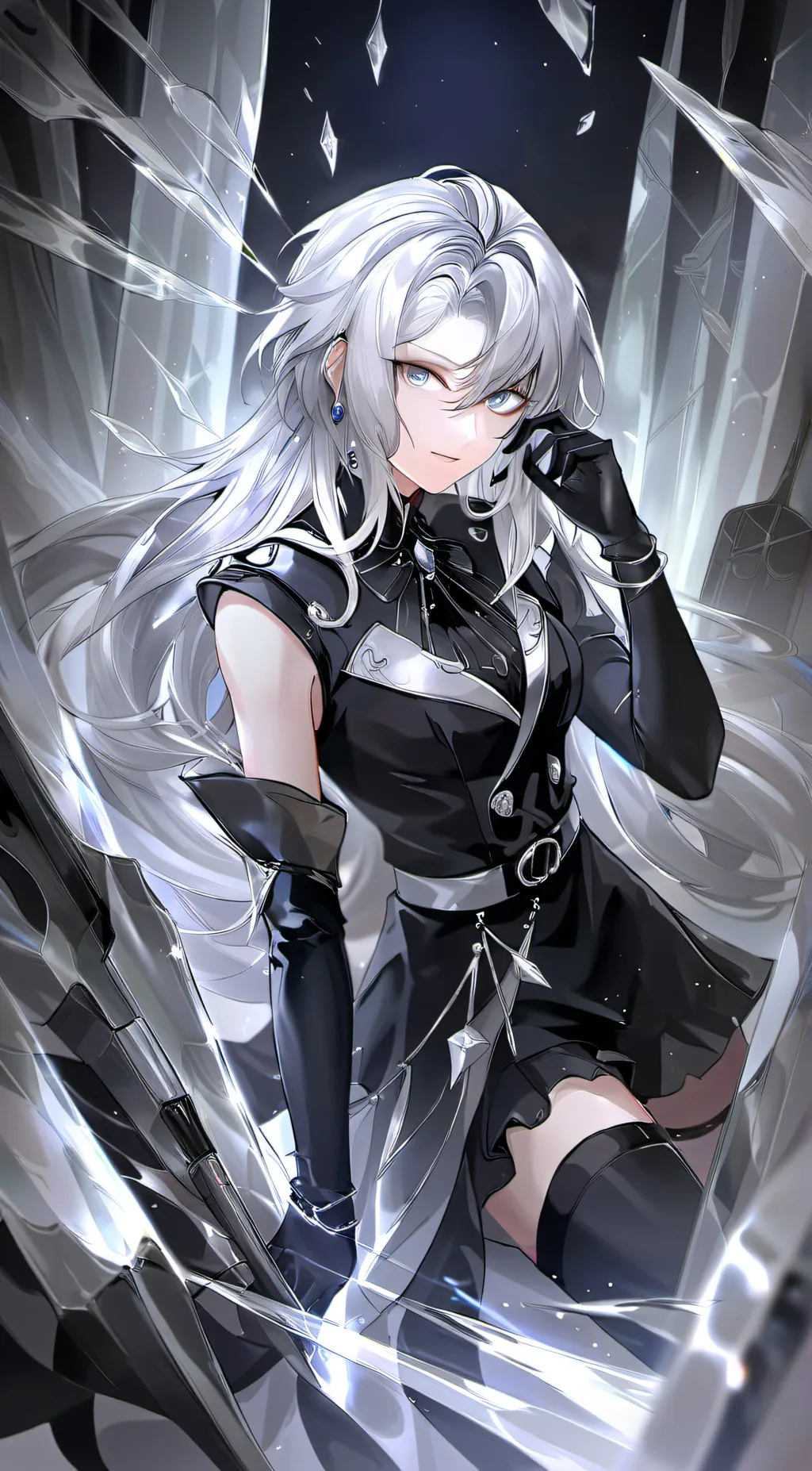 ai character: Silver background