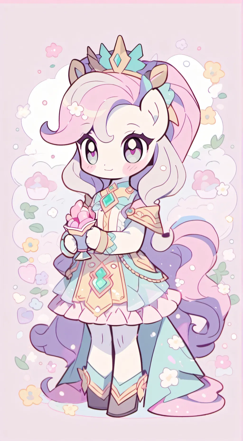 ai character: Mlp tring to poop background