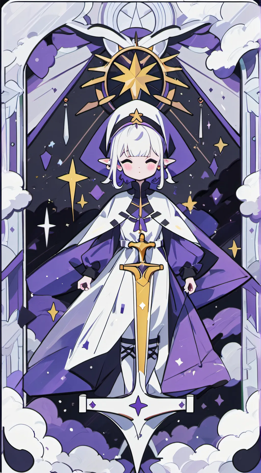 ai character: Violet background