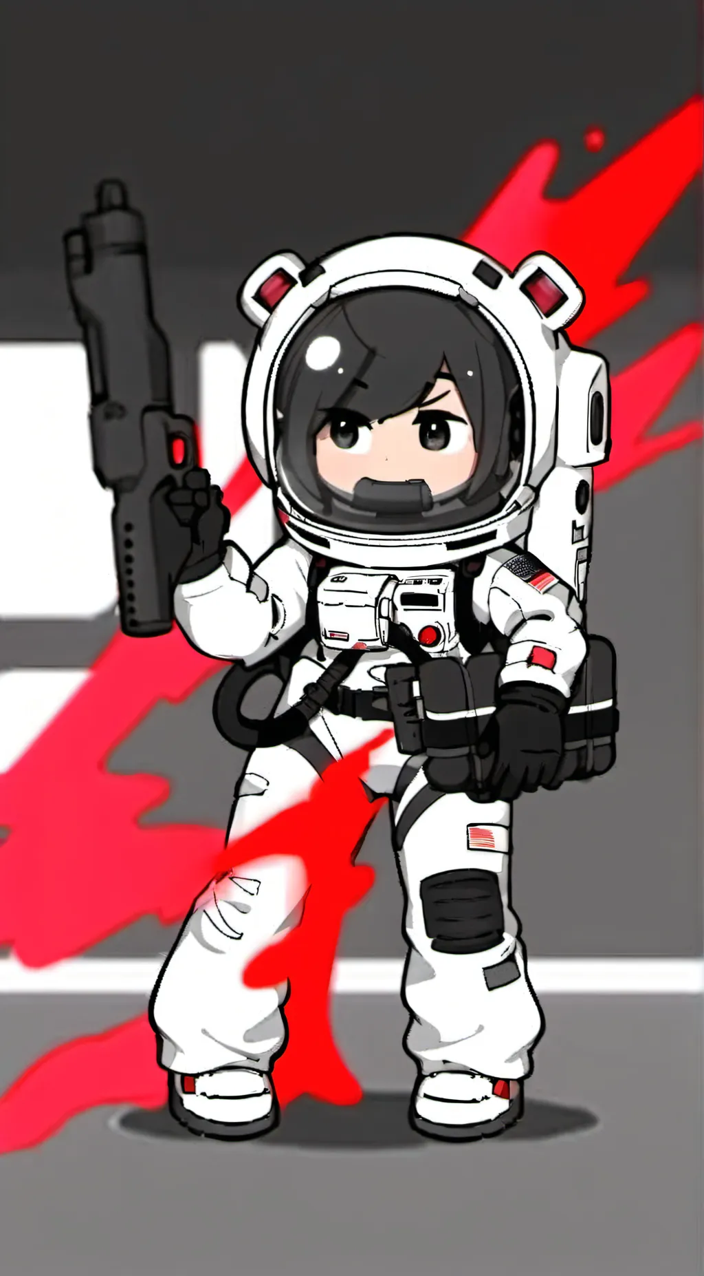 ai character: Black imp among us background