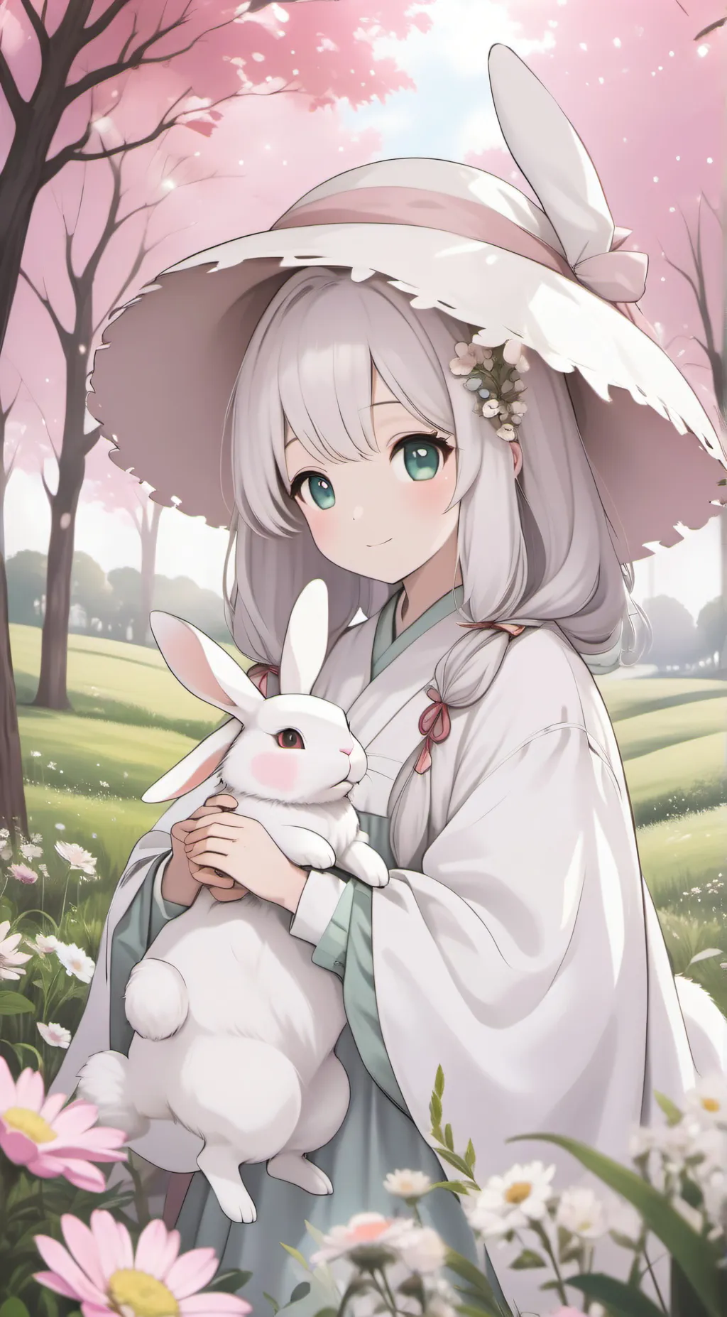 ai character: flower background