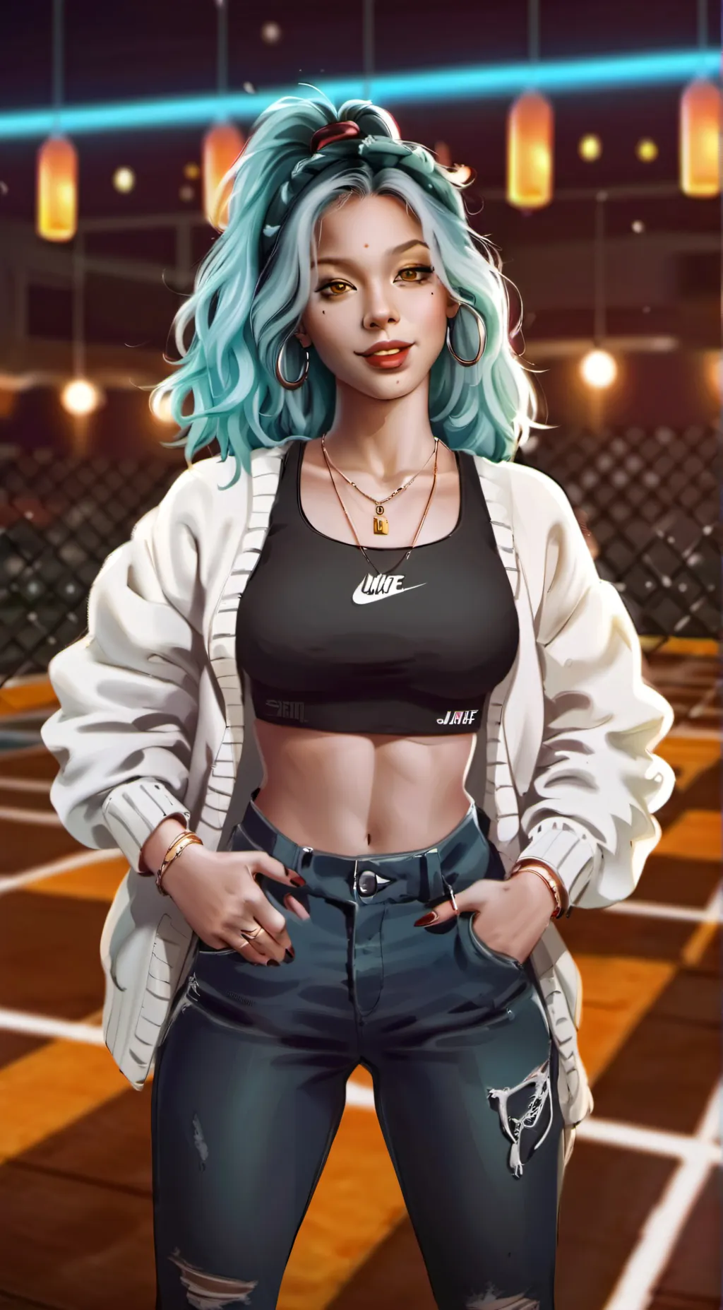 ai character: Sky  background