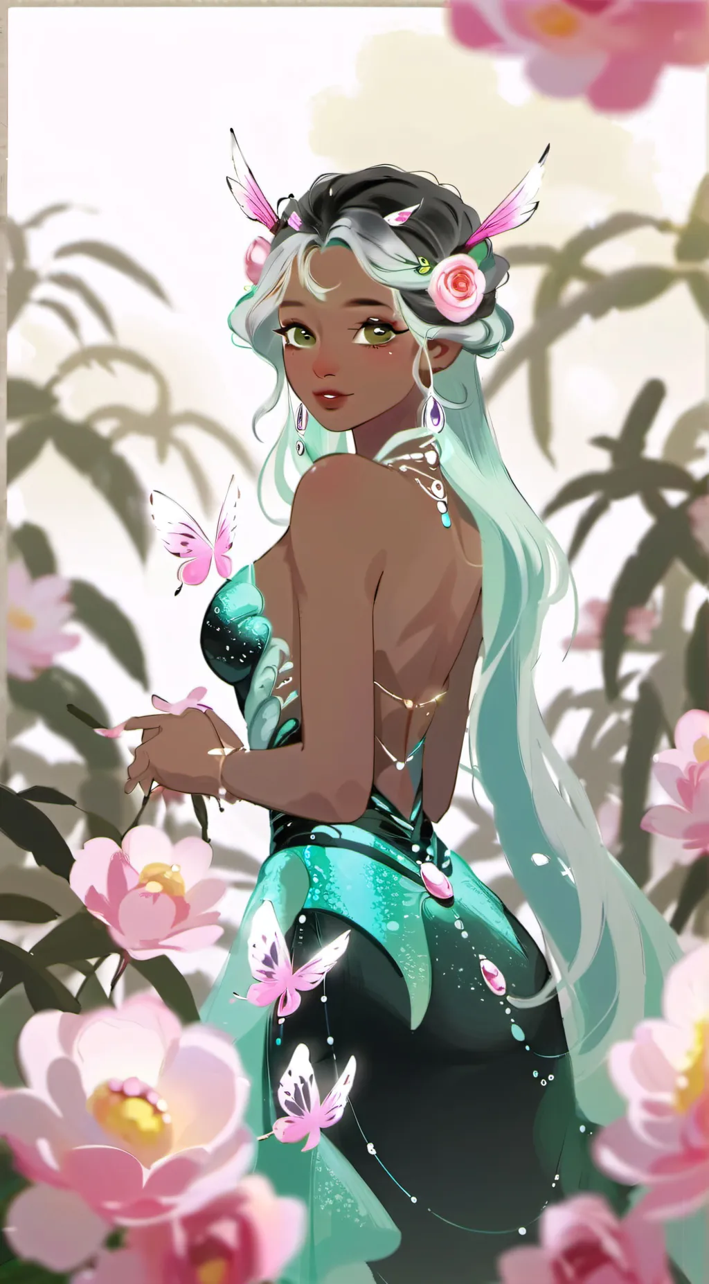 ai character: violet background