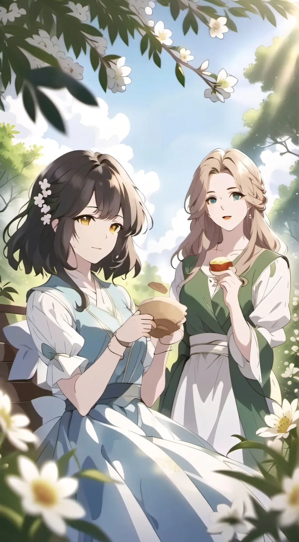 ai character: Emily and Eliot  background