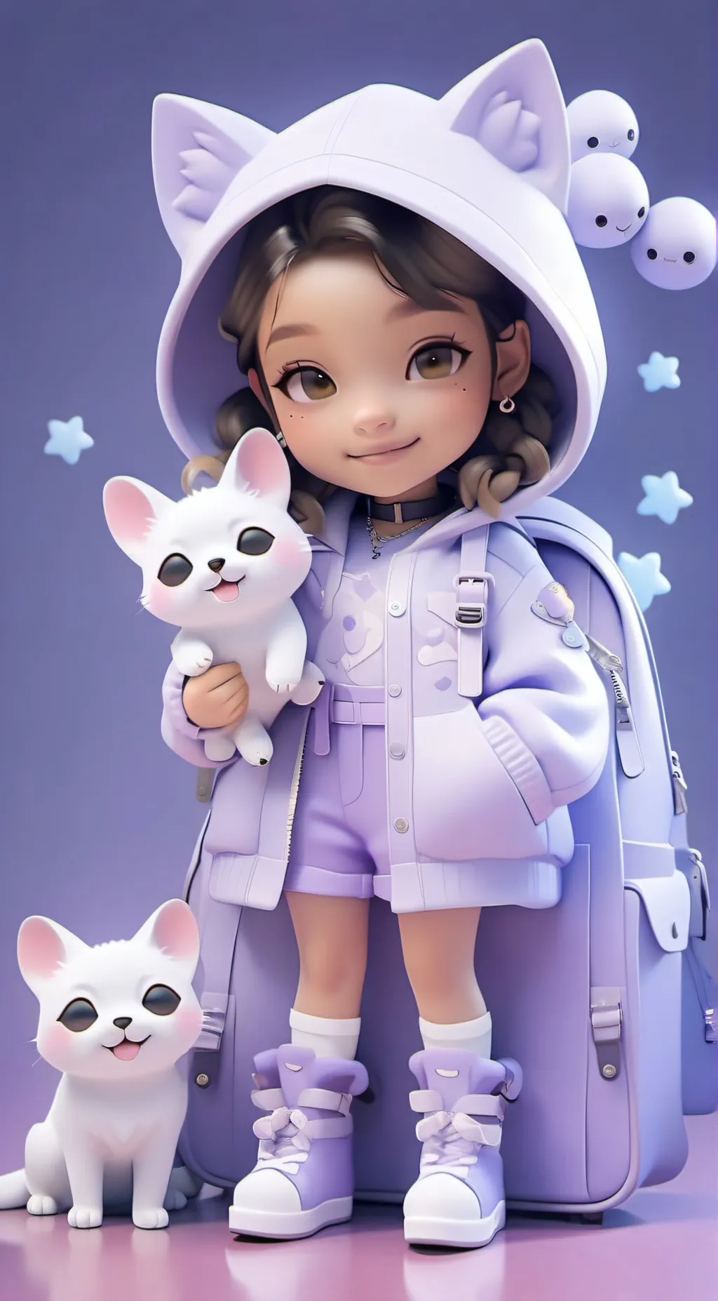 ai character: Lia DogDay Cat Sol background