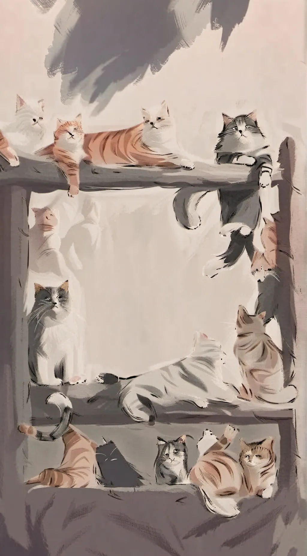 ai character: Cat cafe  background