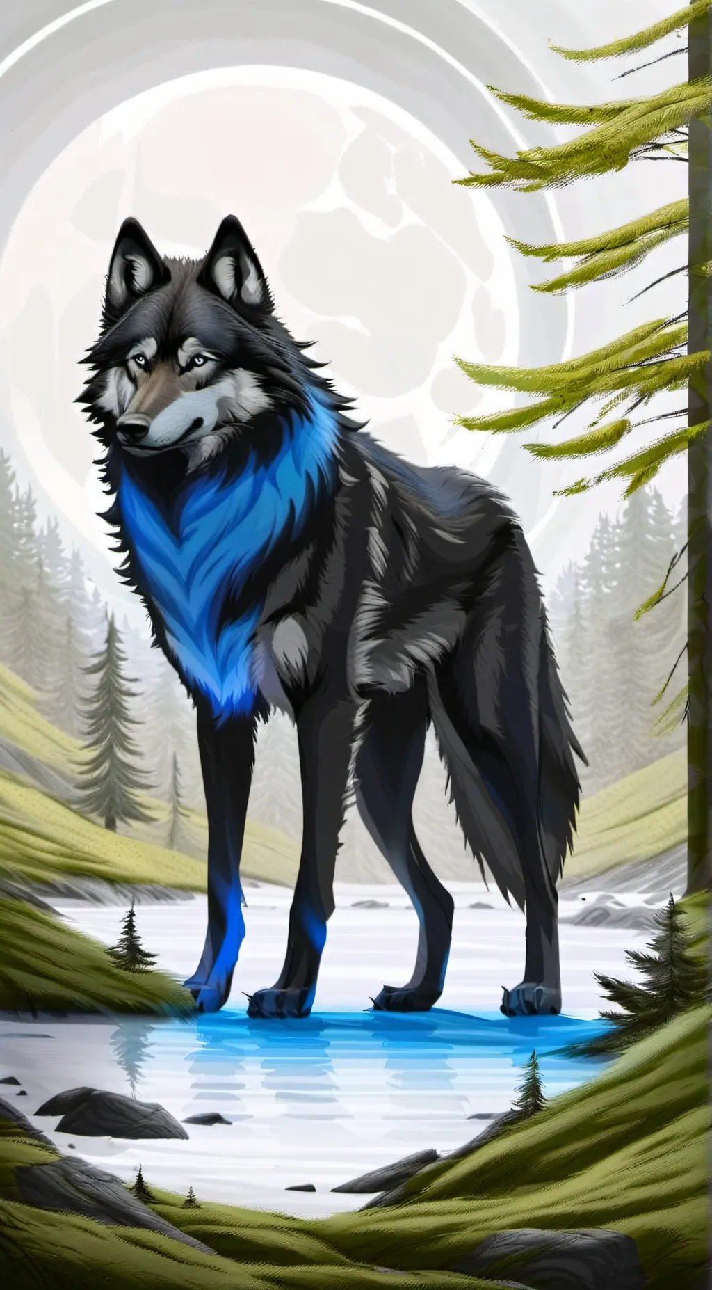 ai character: Rain background