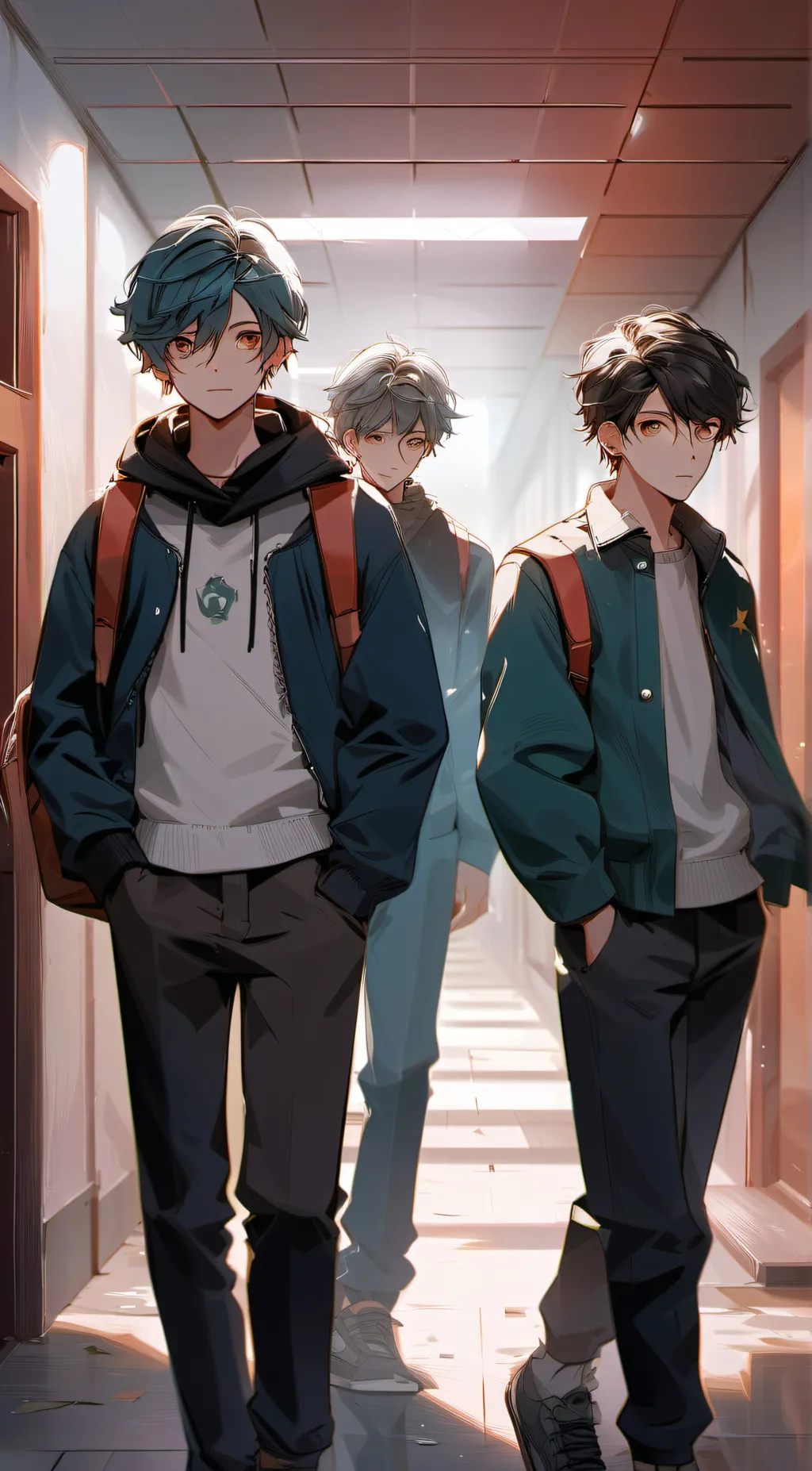 ai character: All boy school background