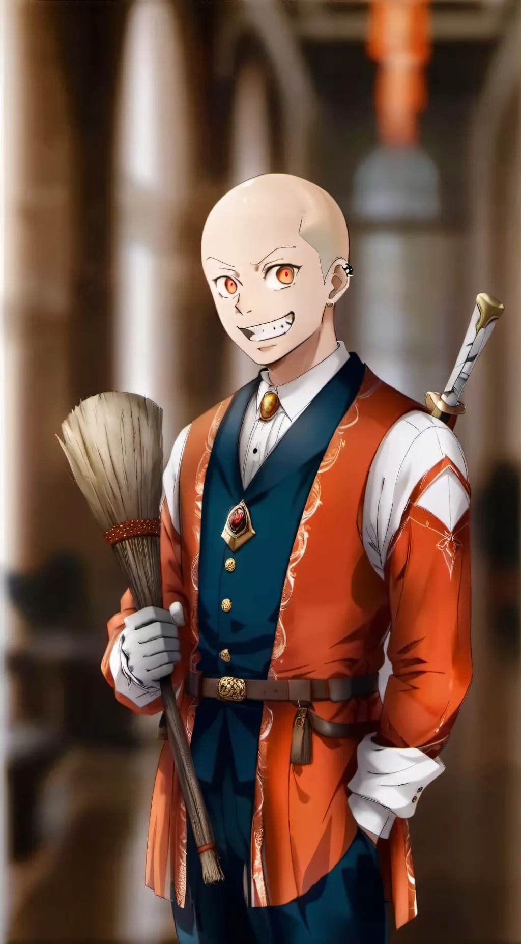 ai character: Bald kirishima background