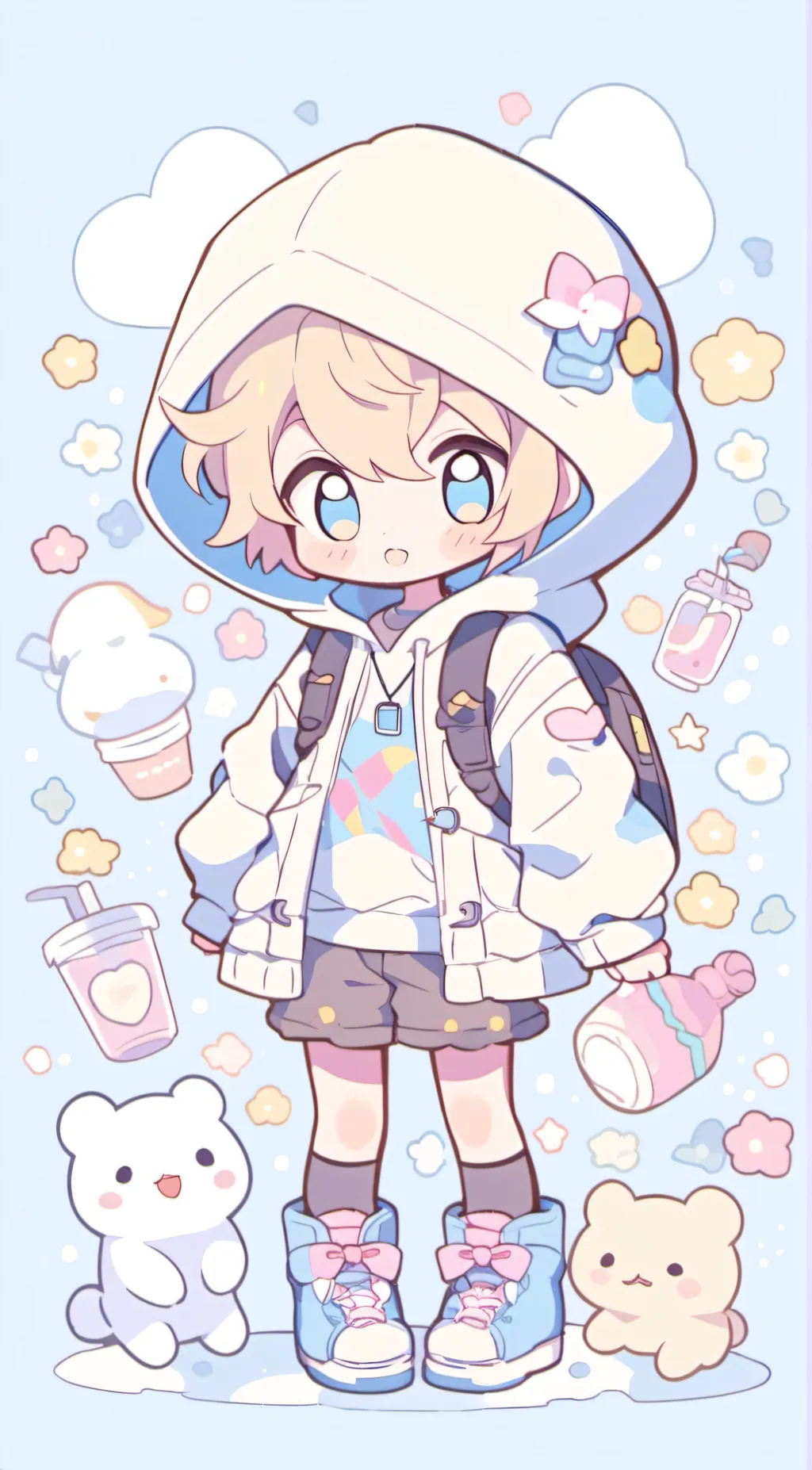 ai character: •snowy• background