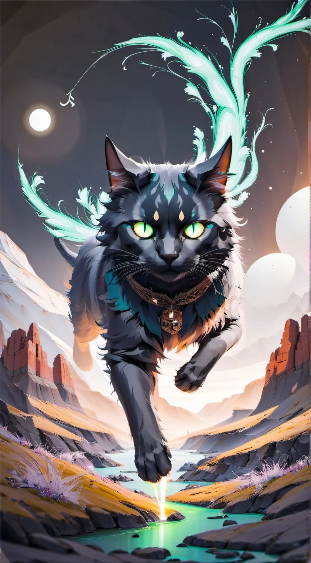 ai character: Starkit  paw, fall background