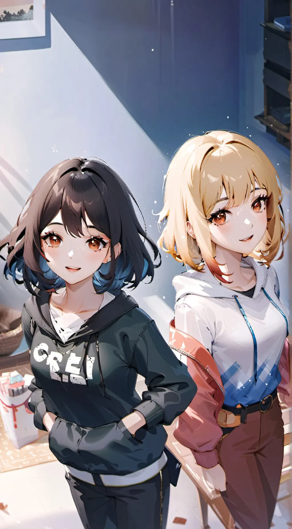 ai character: Lia & Mia background