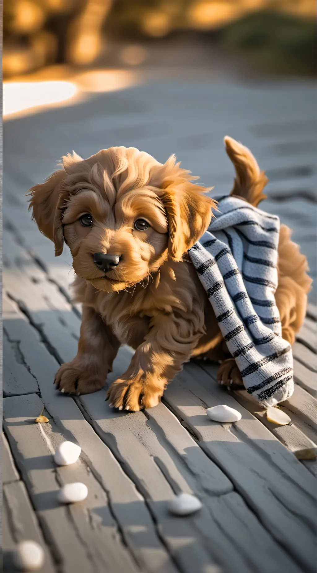 ai character: Abandoned puppy background