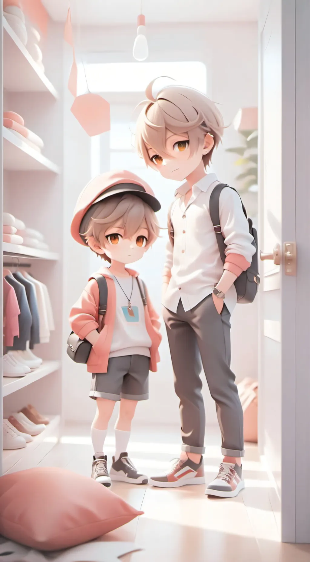 ai character: Closet (boy fits) background