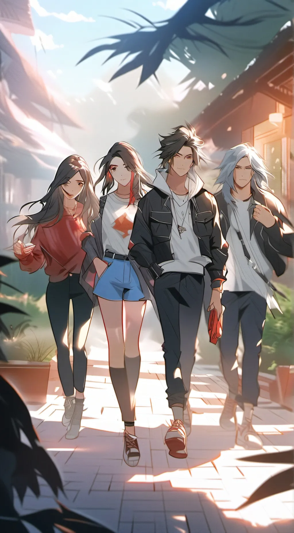 ai character: sara,emma,jack,jon background